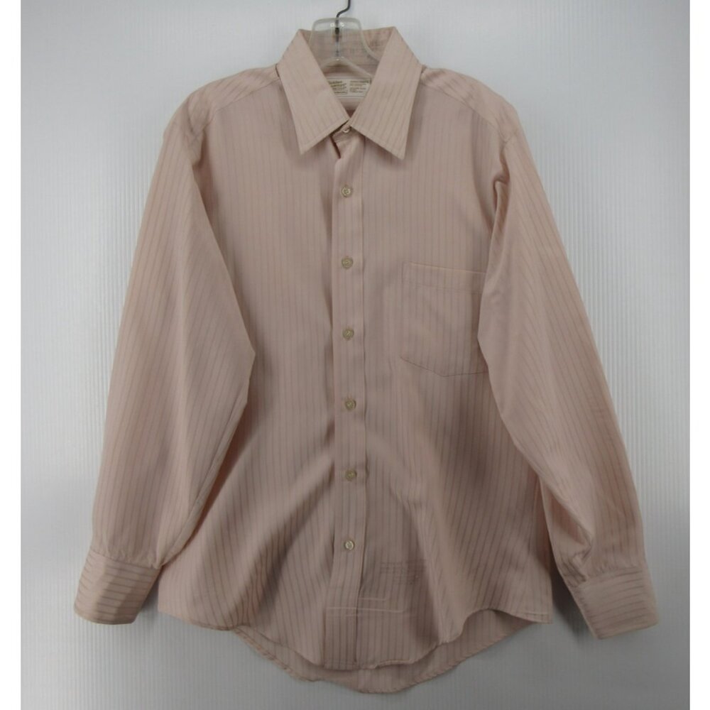 VINTAGE Sears Shirt 15 1/2 Perma Prest Golden Comfort Ultressa 70s *